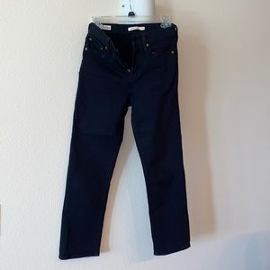 Levi’s high wasted wedgie straight black jean